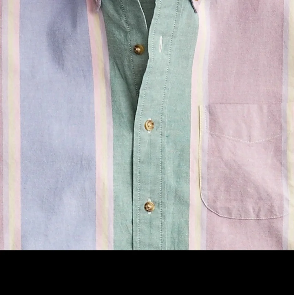 J.Crew Broken-in Oxford Shirt Organic Cotton LG Pastel Stripes XL 44-46 BNWT